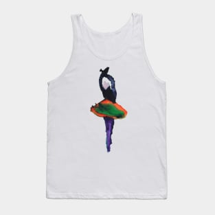 Exquisite Ballerina Watercolor: Vibrant Dance Art by Rita Tank Top